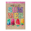 Summer Popsicle Burlap Garden Flag