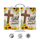 With God Anything Is Possible Burlap Flag Garden