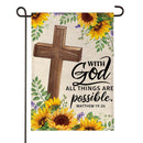 With God Anything Is Possible Burlap Flag Garden