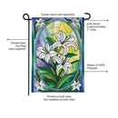 Stained Glass Easter Lilies Burlap Flag Garden