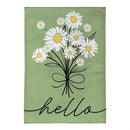 Hello Dainty Daisies Burlap Garden Flag