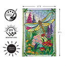 Stained Glass Dragonflies Burlap Flag Garden
