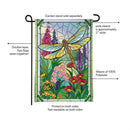Stained Glass Dragonflies Burlap Flag Garden