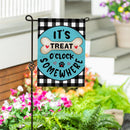 It's Treat O'Clock Burlap Flag Garden