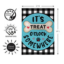 It's Treat O'Clock Burlap Flag Garden