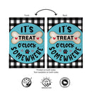 It's Treat O'Clock Burlap Flag Garden