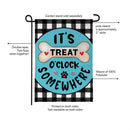 It's Treat O'Clock Burlap Flag Garden