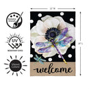 Radiant Dragonfly Welcome Burlap Flag Garden
