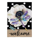 Radiant Dragonfly Welcome Burlap Flag Garden