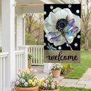 Radiant Dragonfly Welcome Burlap Flag House