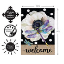 Radiant Dragonfly Welcome Burlap Flag House