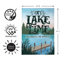 On Lake Time Burlap Flag Garden