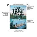 On Lake Time Burlap Flag Garden