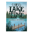 On Lake Time Burlap Flag Garden