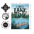 On Lake Time Burlap Flag House