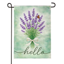 Blue Lavender Burlap Garden Flag Garden