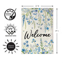Welcome Blue Wildflower Burlap Garden Flag Garden