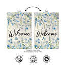 Welcome Blue Wildflower Burlap Garden Flag Garden