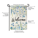 Welcome Blue Wildflower Burlap Garden Flag Garden