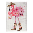Western Flamingo  Burlap Garden Flag