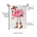 Western Flamingo  Burlap Garden Flag