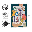 Pet Central Crazy Cat Lady Burlap Flag Garden
