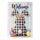 Buffalo Plaid Bunny Burlap Garden Flag Garden