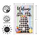 Buffalo Plaid Bunny Burlap Garden Flag Garden