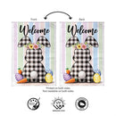 Buffalo Plaid Bunny Burlap Garden Flag Garden