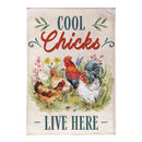 Petal & Plow Cool Chicks Burlap Garden Flag