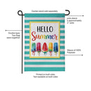 Hello Summer Burlap Garden Flag Garden