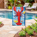 Lemon Lobster Burlap Flag Garden