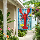 Lemon Lobster Burlap Flag House
