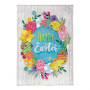 Happy Easter Egg Wreath Burlap Garden Flag Garden
