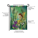 Stained Glass Garden Fairy Burlap Flag Garden