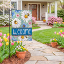 Daisies & Bees Burlap Flag Garden