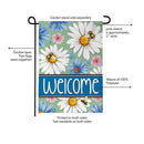 Daisies & Bees Burlap Flag Garden
