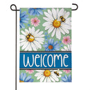 Daisies & Bees Burlap Flag Garden