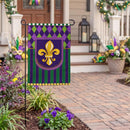 Fleur de Lis Patterned Burlap Flag Garden