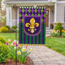 Fleur de Lis Patterned Burlap Flag Garden