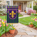 Fleur de Lis Patterned Burlap Flag Garden