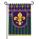 Fleur de Lis Patterned Burlap Flag Garden