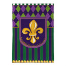 Fleur de Lis Patterned Burlap Flag Garden