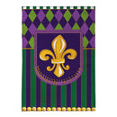 Fleur de Lis Patterned Burlap Flag House