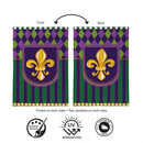 Fleur de Lis Patterned Burlap Flag House