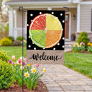 Welcome Citrus Slice Burlap Garden Flag Garden