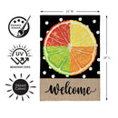 Welcome Citrus Slice Burlap Garden Flag Garden