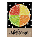 Welcome Citrus Slice Burlap Garden Flag Garden