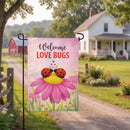 Love Bug Welcome Burlap Garden Flag Garden