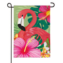 Tropical Flamingo Burlap Flag Garden